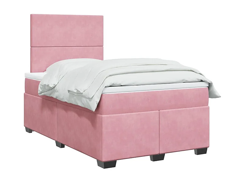 Boxspring met matras fluweel roze 120x200 cm