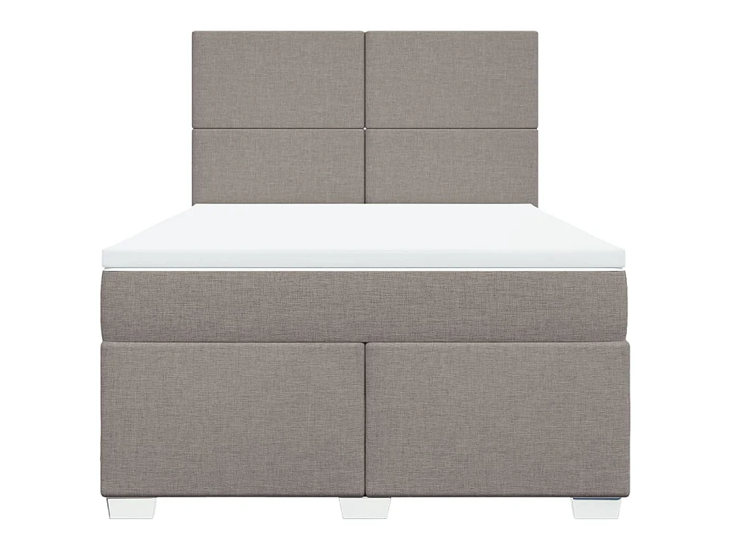 Boxspringbett mit Matratze Taupe 140x200 cm Stoff