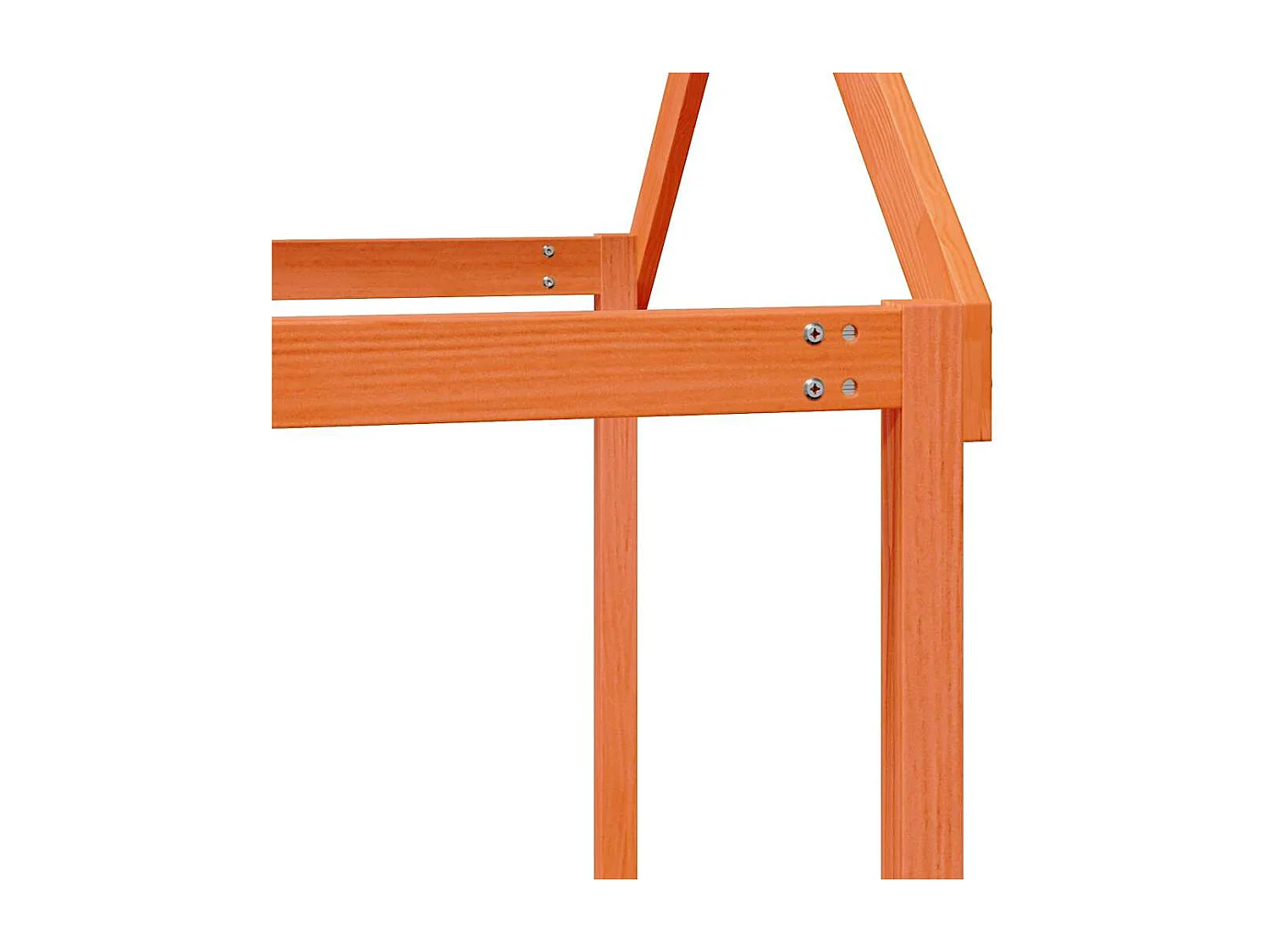 Hochbett mit Dach Wachsbraun 75x190 cm Massivholz Kiefer