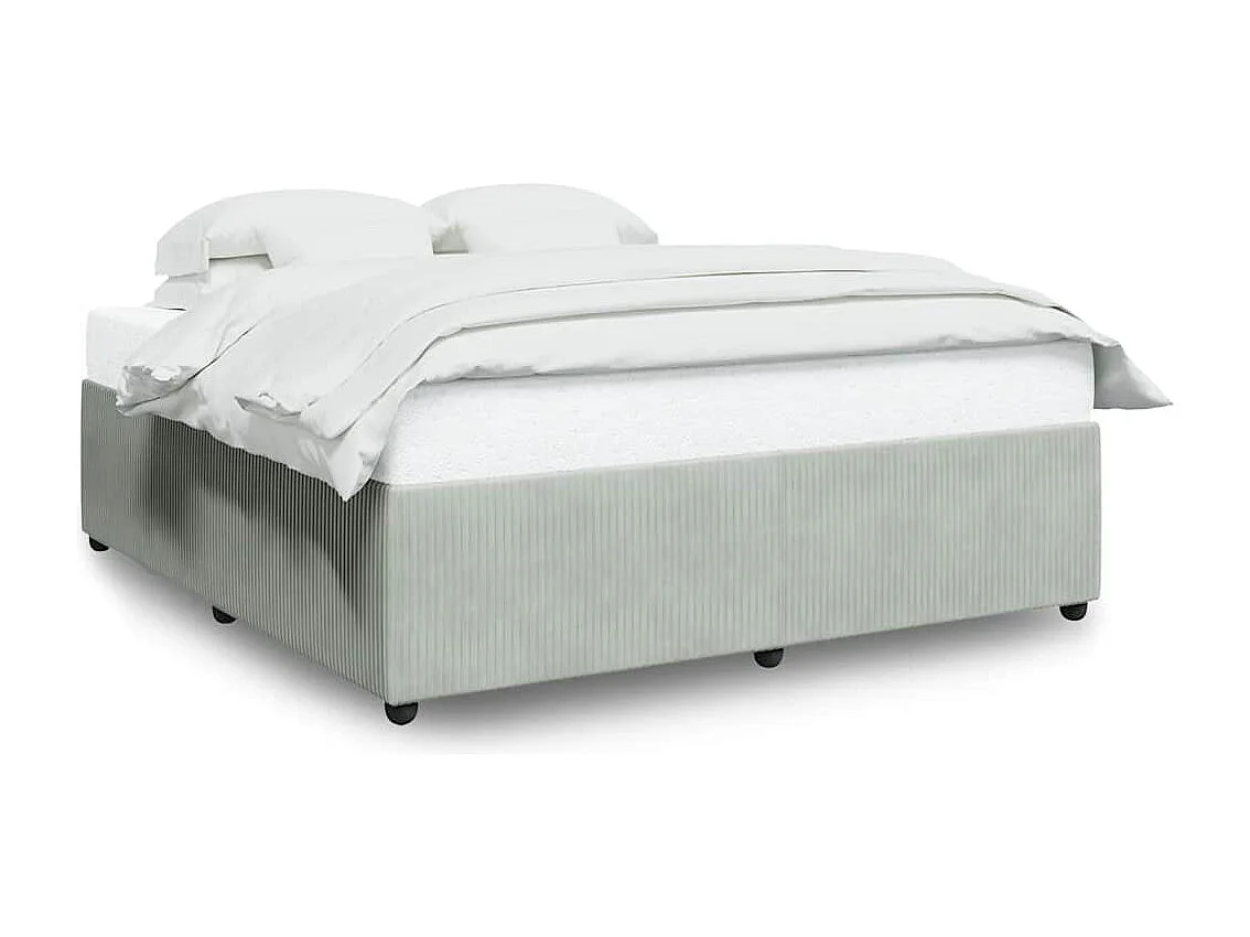 Cadre de lit sans matelas gris clair 200x200 cm velours