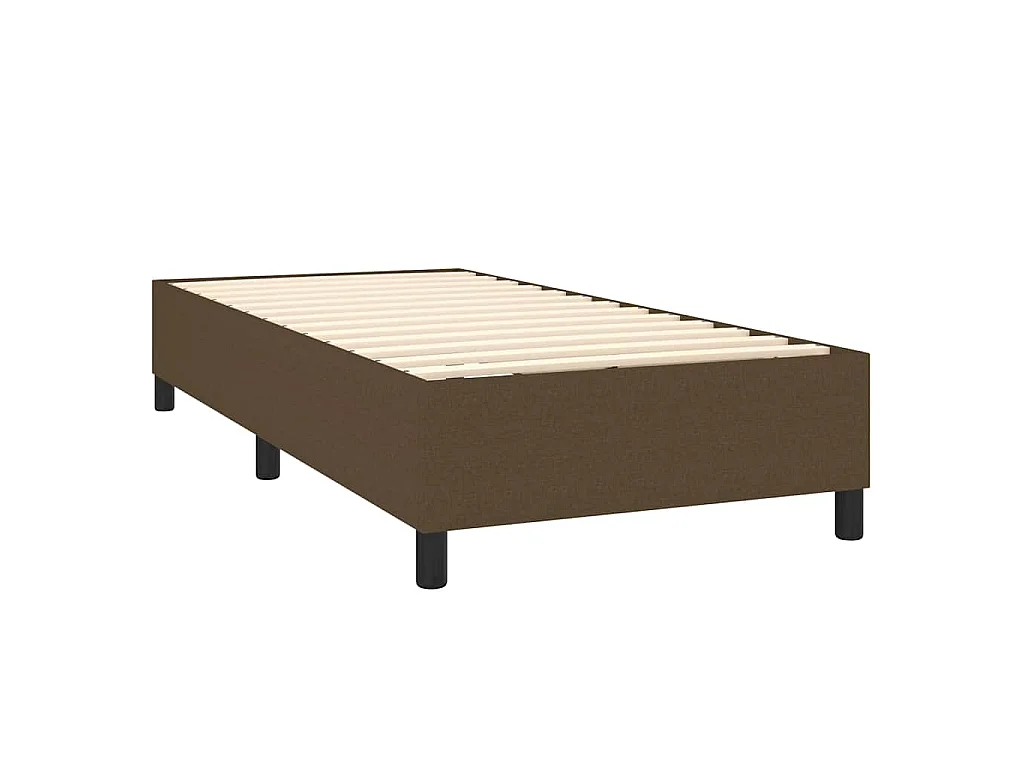 Sommier à lattes de lit et matelas et LED Marron foncé 90x190cm