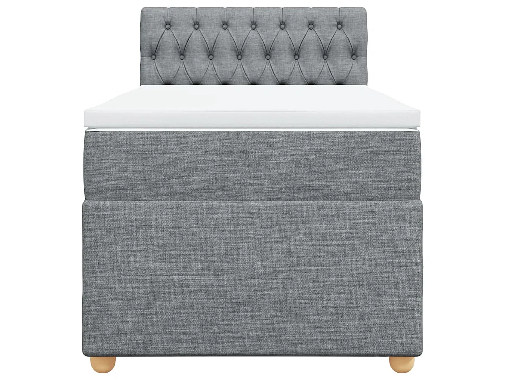 Cama com molas/colchão 90x190 cm tecido cinzento-claro