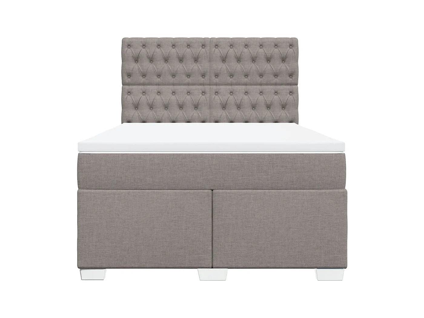 Sommier à lattes de lit avec matelas Taupe 160x200 cm Tissu
