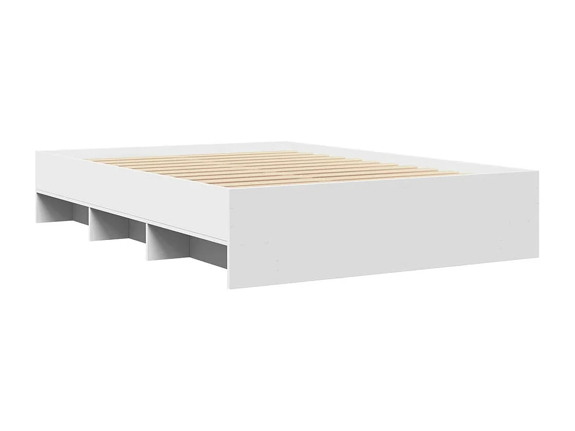 Bedframe bewerkt hout wit 135x190 cm