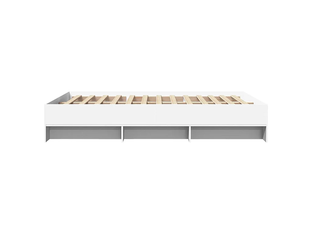 Bedframe bewerkt hout wit 135x190 cm