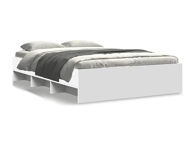 Cadre de lit sans matelas blanc 135x190 cm bois d'ingénierie