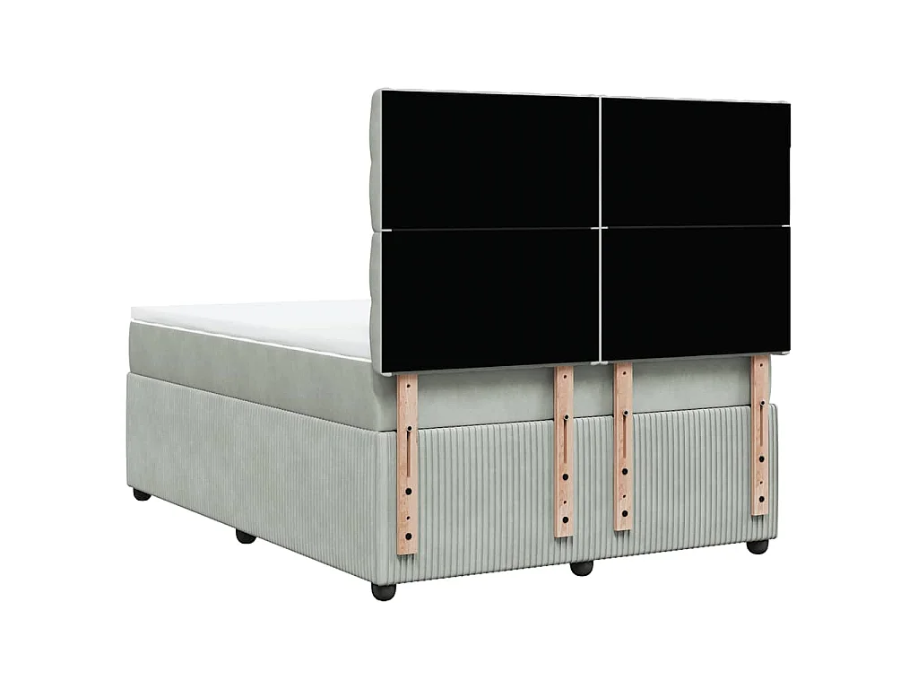 Boxspringbett mit Matratze Hellgrau 160x200 cm Samt