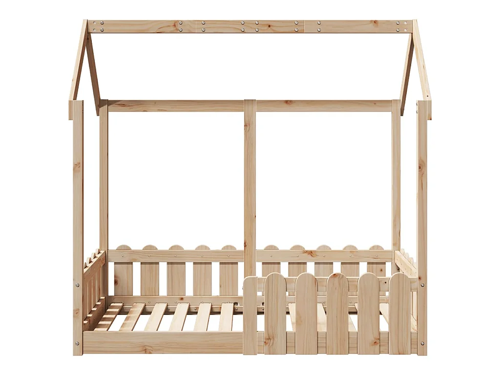 Cama infantil formato casa 70x140 cm madeira de pinho maciça