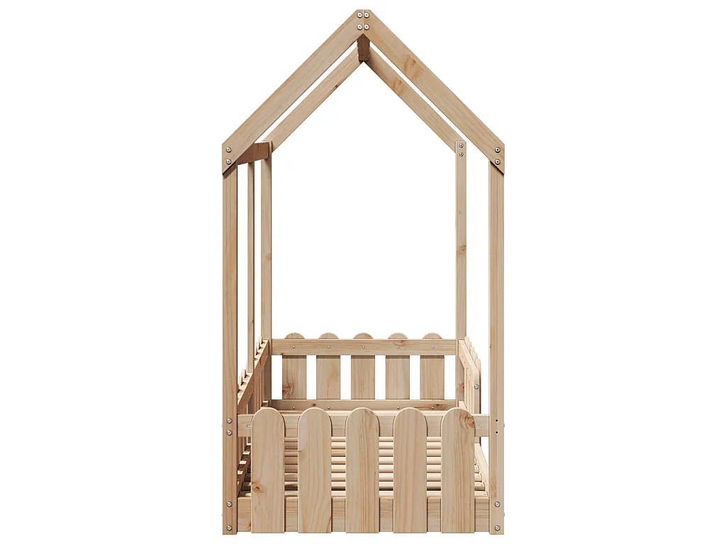 Cama infantil formato casa 70x140 cm madeira de pinho maciça