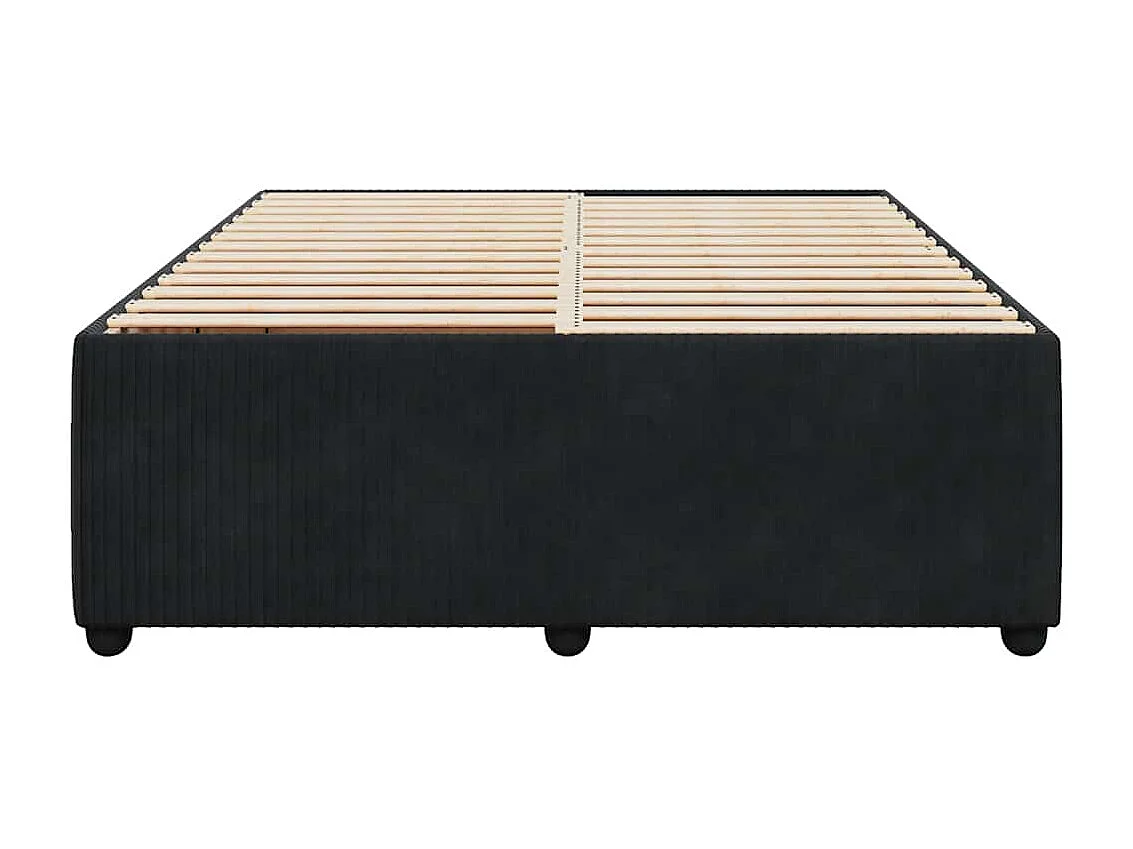 Giroletto senza Materasso Nero 140x190 cm in Velluto