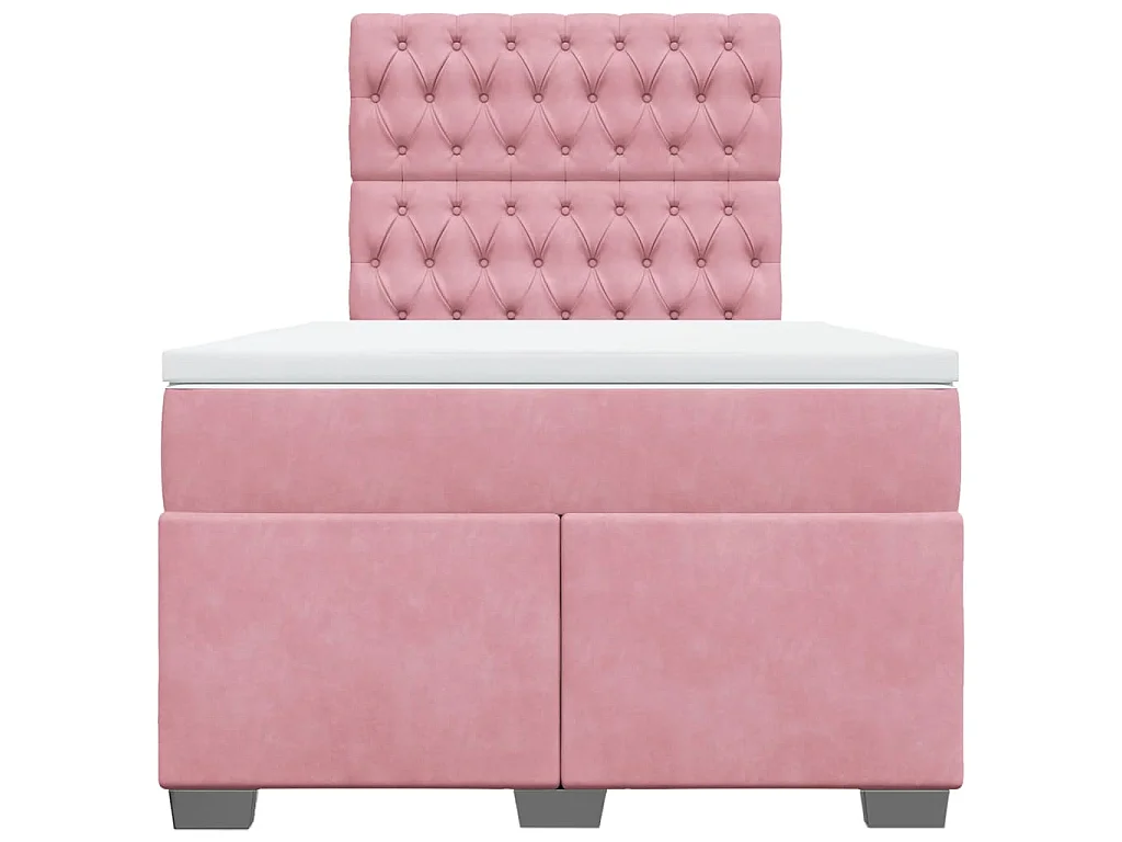 Boxspringbett mit Matratze Rosa 120x200 cm Samt