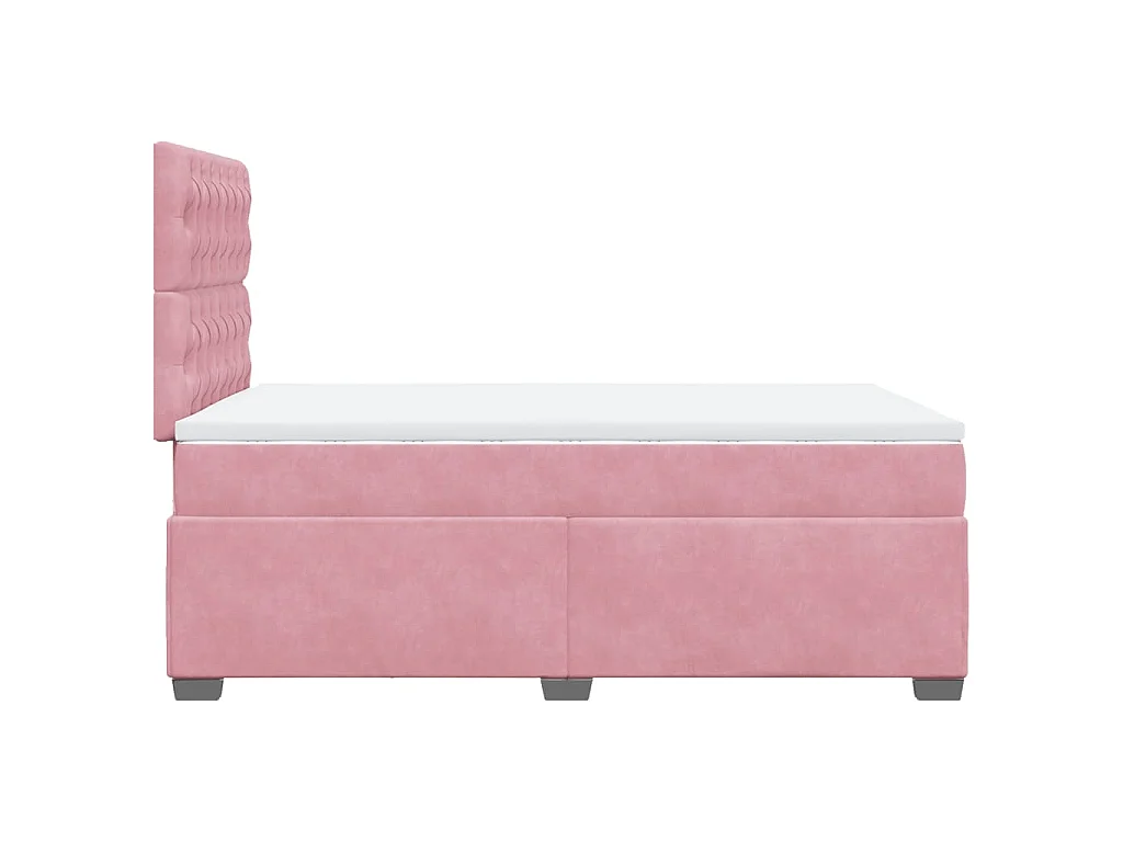 Boxspringbett mit Matratze Rosa 120x200 cm Samt