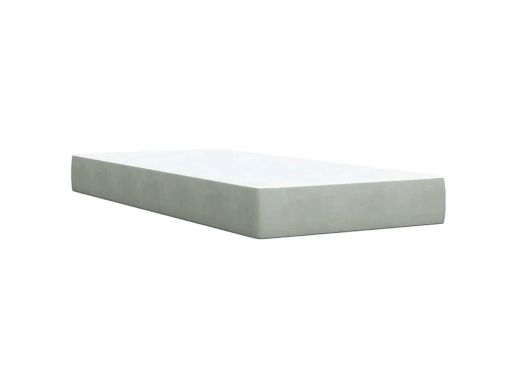 Giroletto a Molle con Materasso Grigio Chiaro 100x200cm Velluto