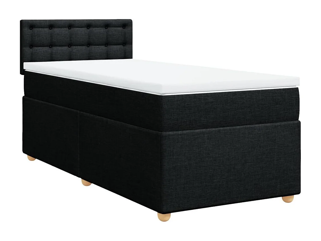 Boxspring met matras stof zwart 80x200 cm