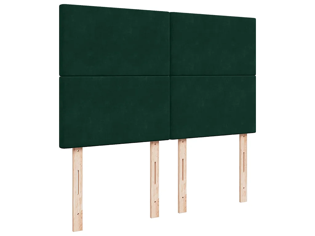 Boxspringbett mit Matratze Dunkelgrün 140x200 cm Samt