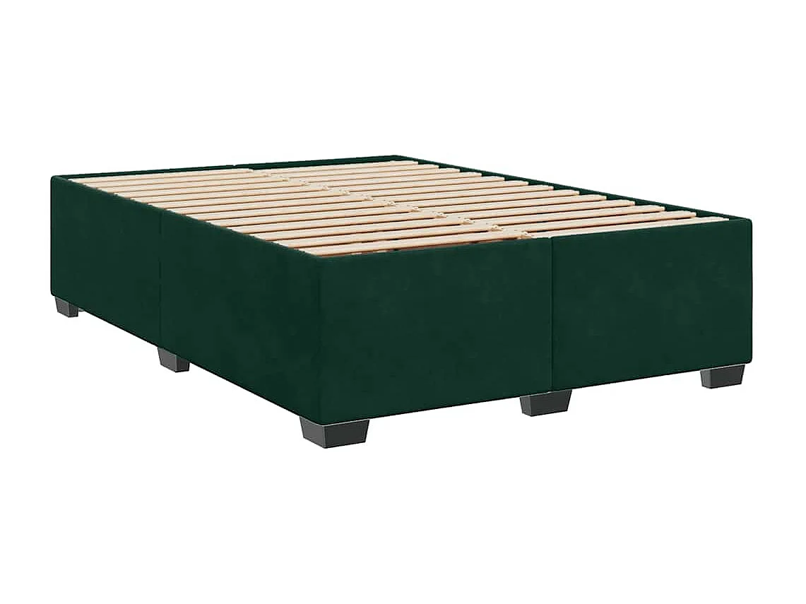 Boxspringbett mit Matratze Dunkelgrün 140x200 cm Samt