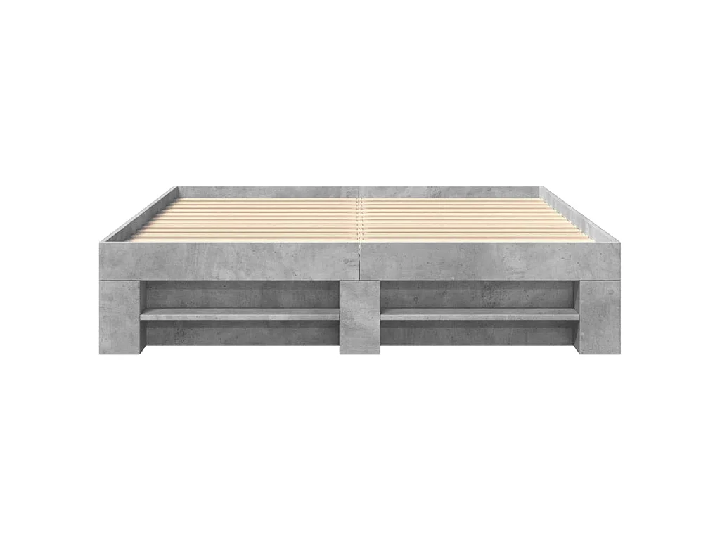 Cadre de lit sans matelas gris béton 160x200 cm bois ingénierie
