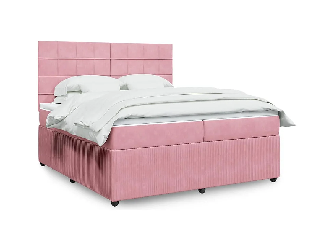 Boxspringbett mit Matratze Rosa 200x200 cm Samt