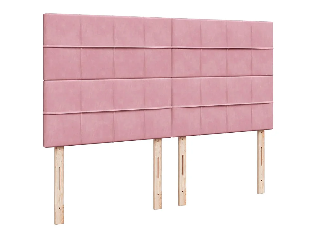 Cama box spring con colchón terciopelo rosa 200x200 cm