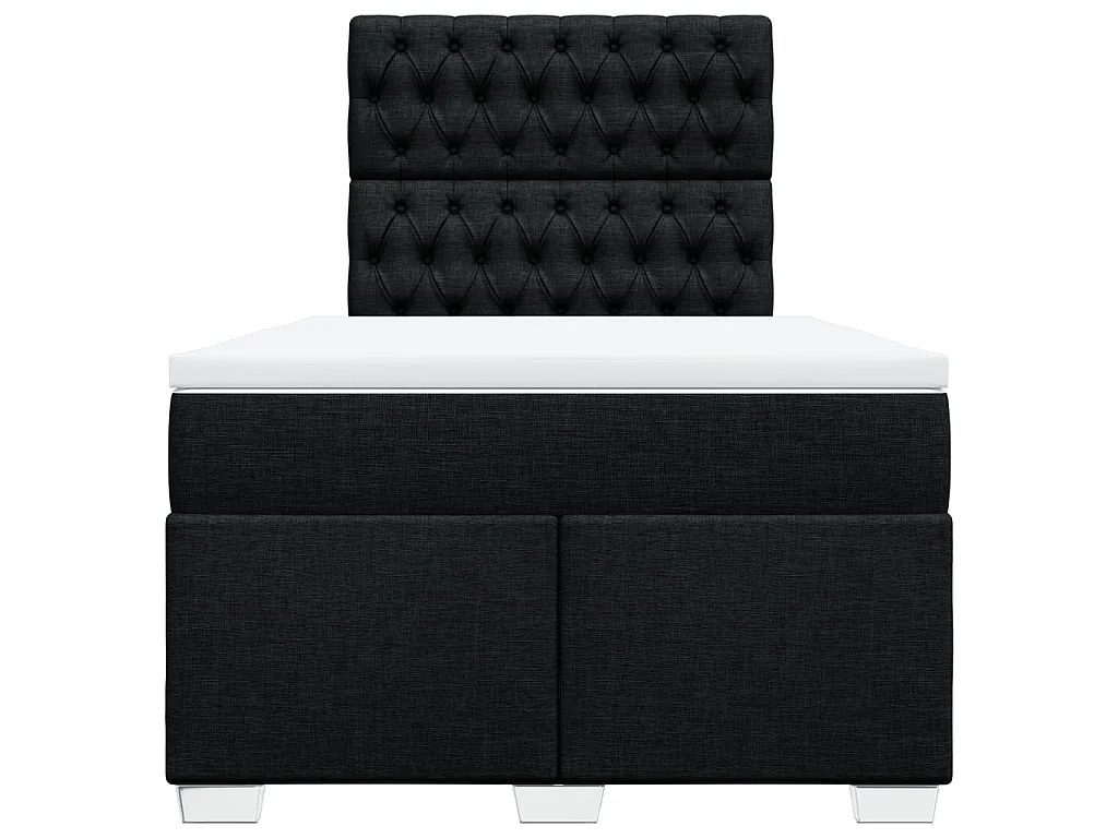 Cama com molas/colchão 120x200 cm tecido preto
