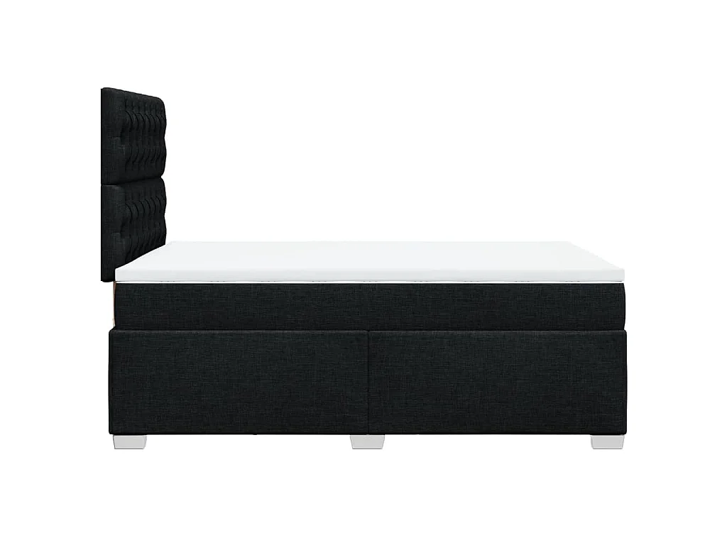 Cama com molas/colchão 120x200 cm tecido preto