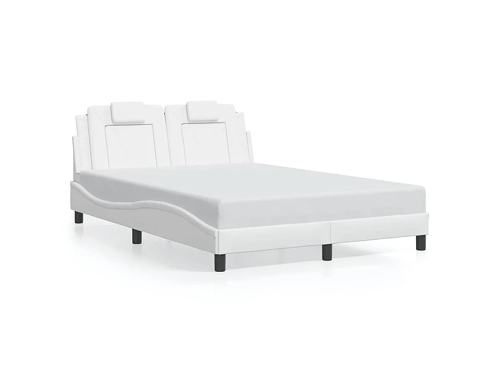 Giroletto Viana senza Materasso Bianco 140x200 cm in Similpelle