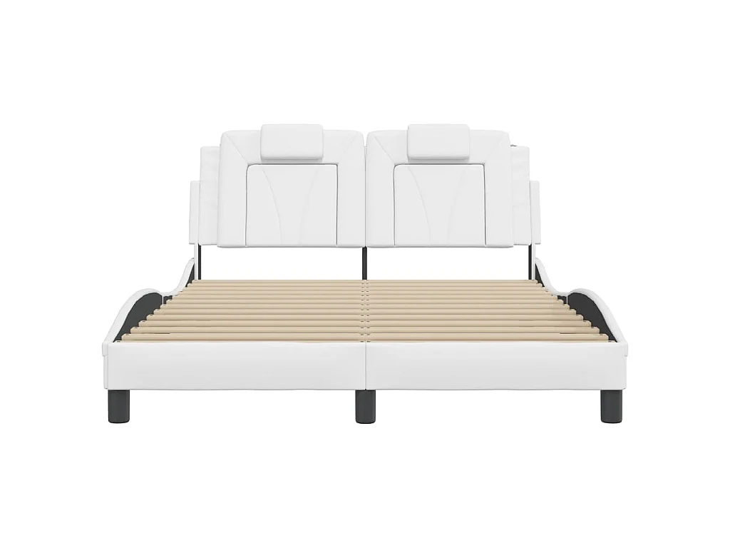 Giroletto Viana senza Materasso Bianco 140x200 cm in Similpelle