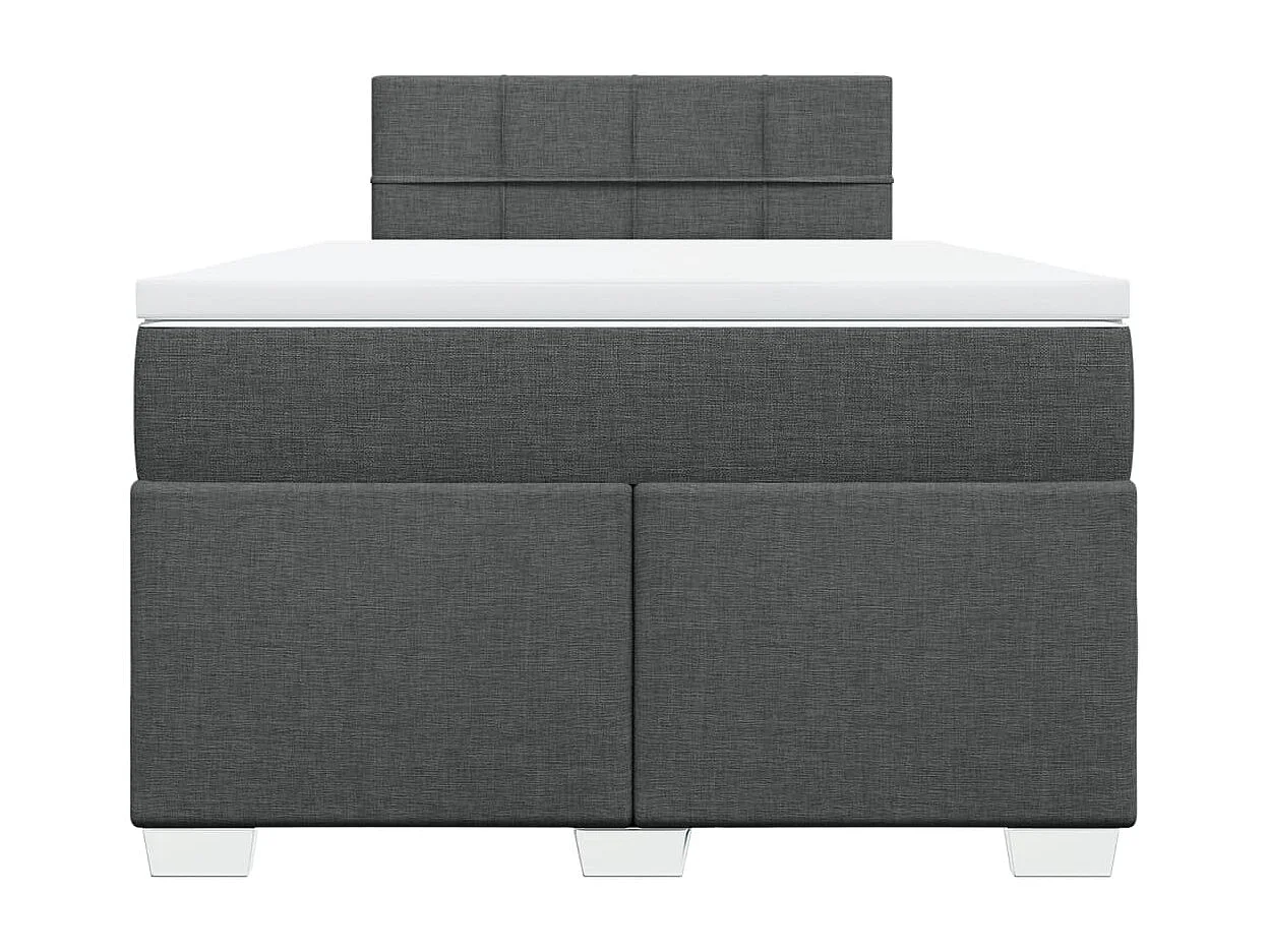 Cama com molas/colchão 120x200 cm tecido cinzento-escuro