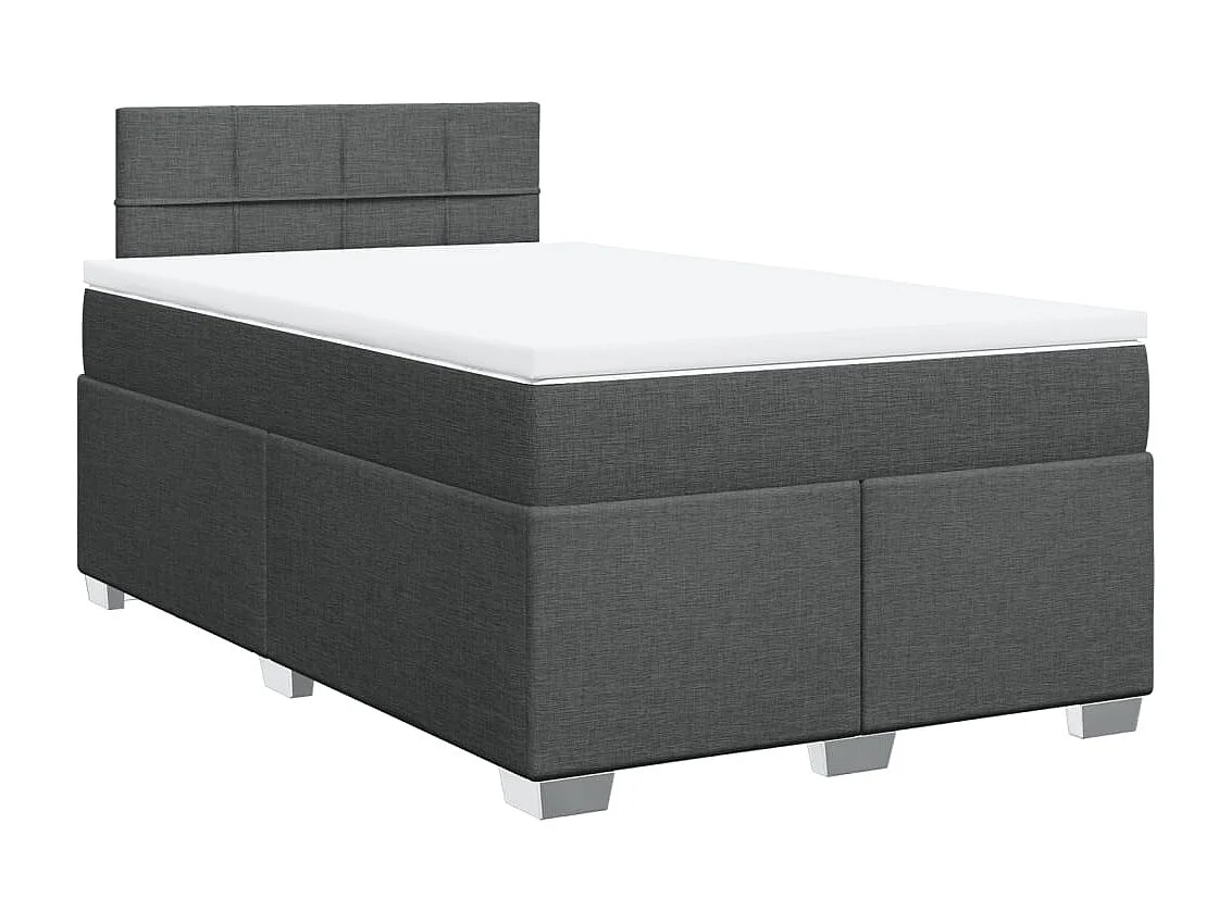 Boxspringbett mit Matratze Dunkelgrau 120x200 cm Stoff