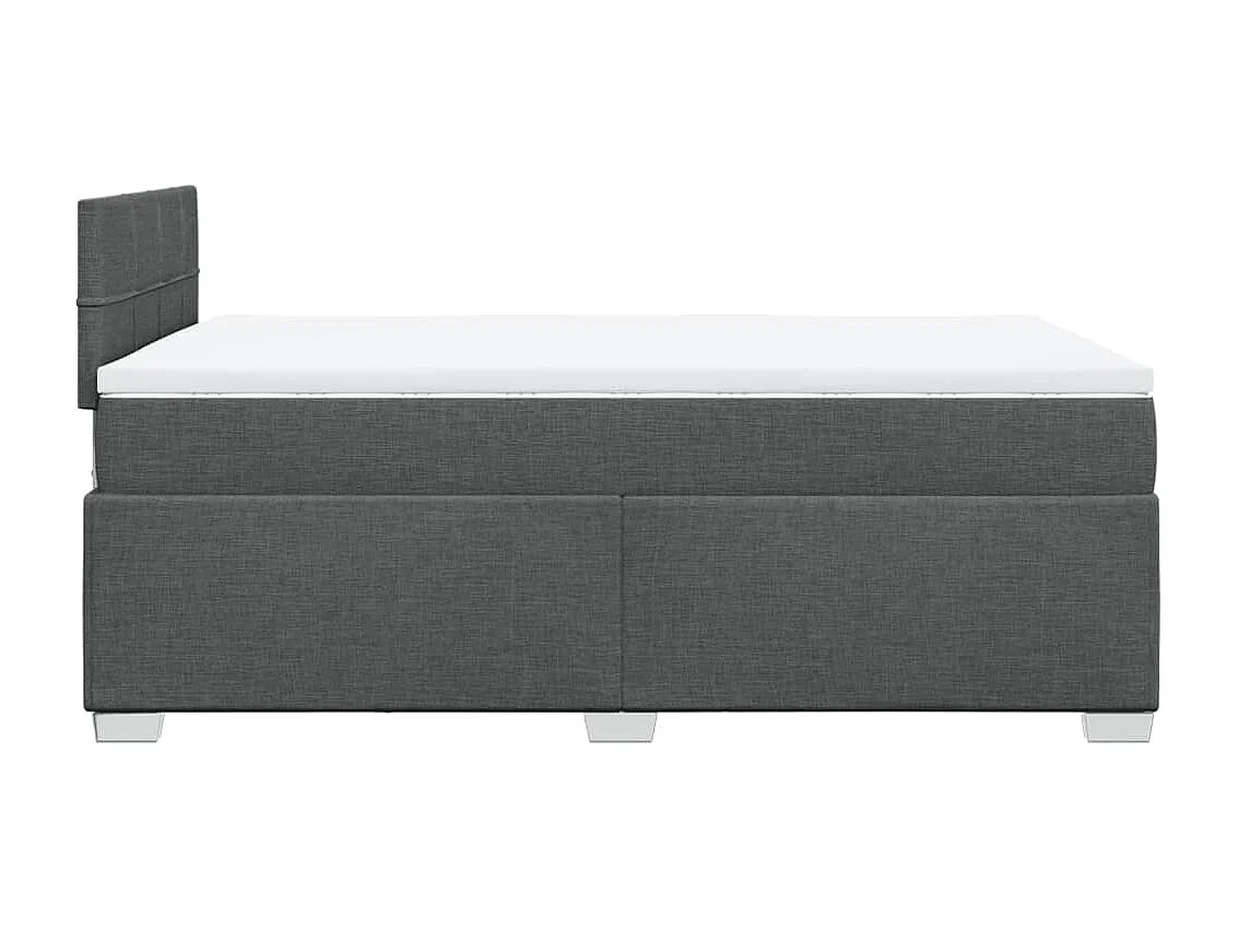 Boxspringbett mit Matratze Dunkelgrau 120x200 cm Stoff