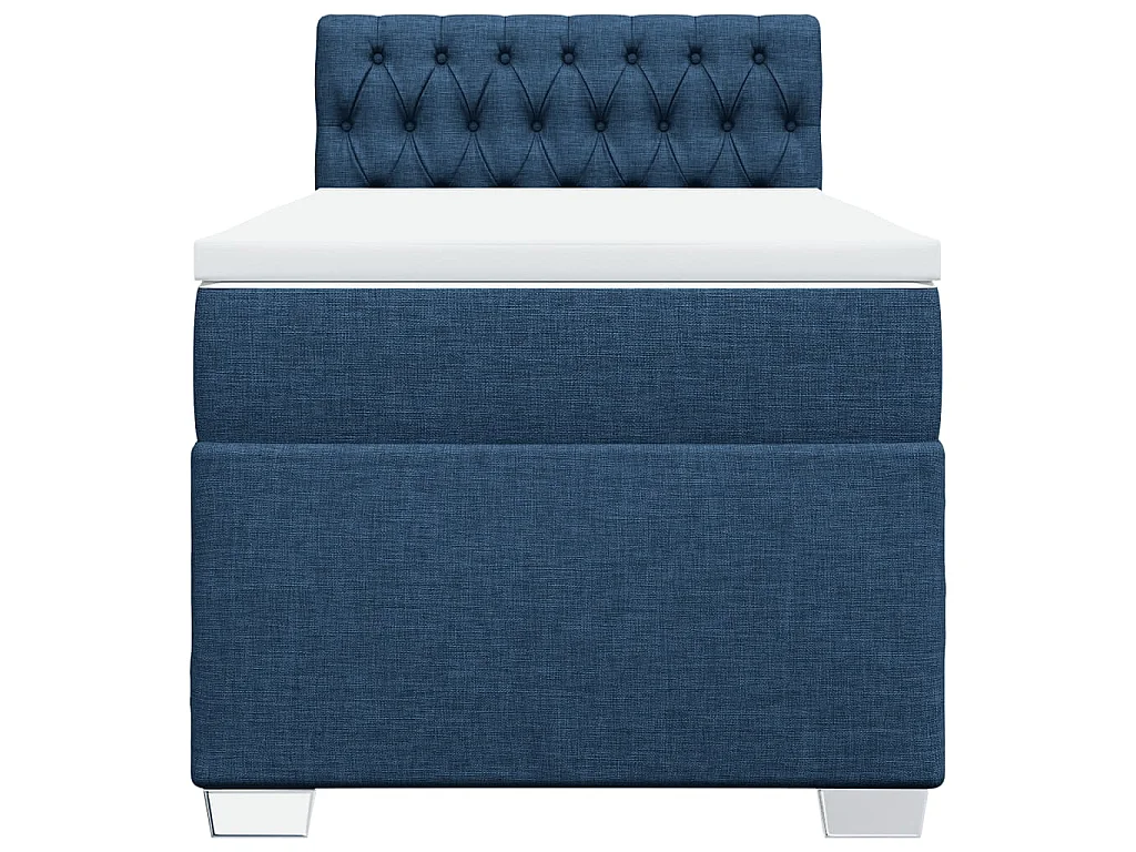 Boxspringbett mit Matratze Blau 100x200 cm Stoff