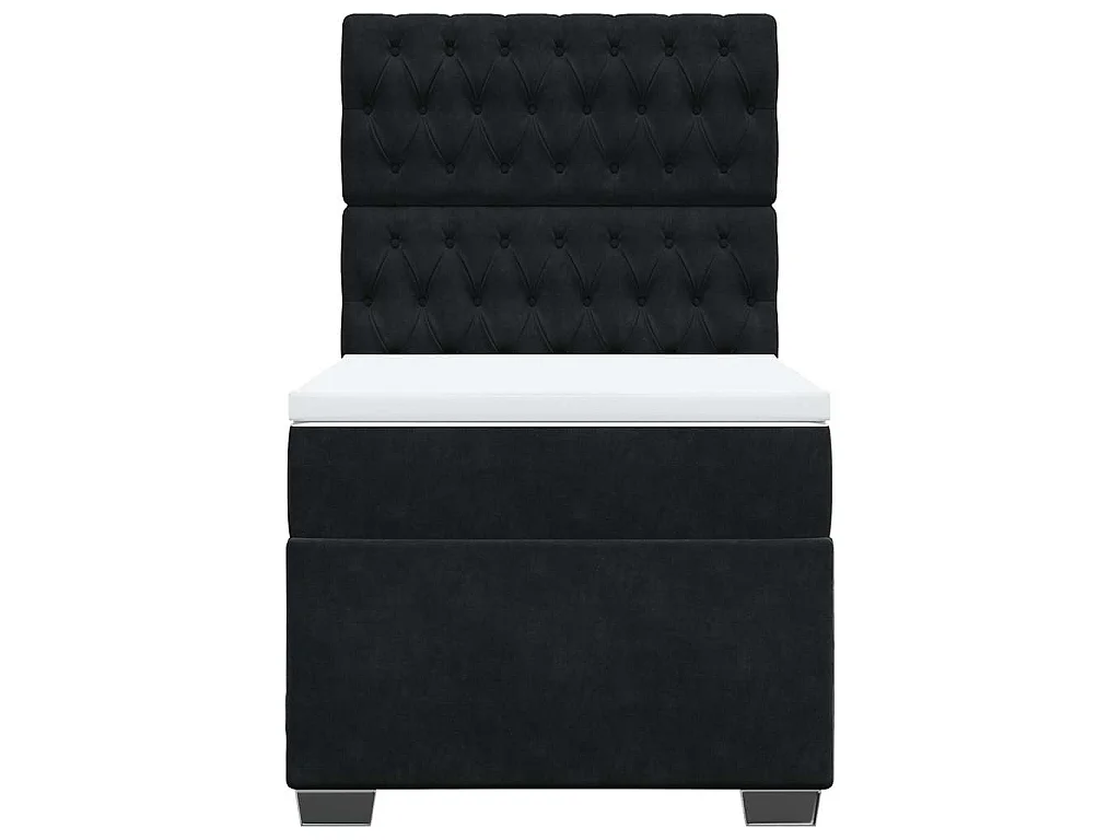 Boxspringbett mit Matratze Schwarz 80x200 cm Samt