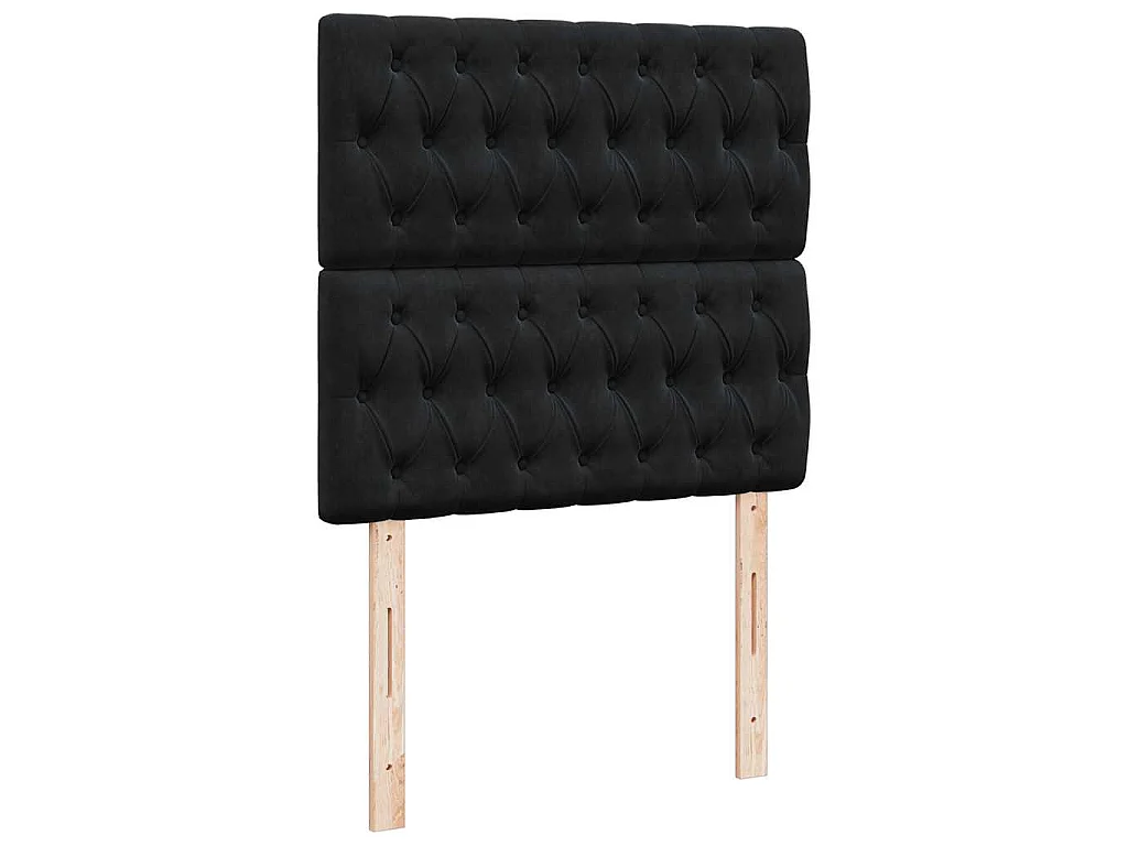 Boxspringbett mit Matratze Schwarz 80x200 cm Samt