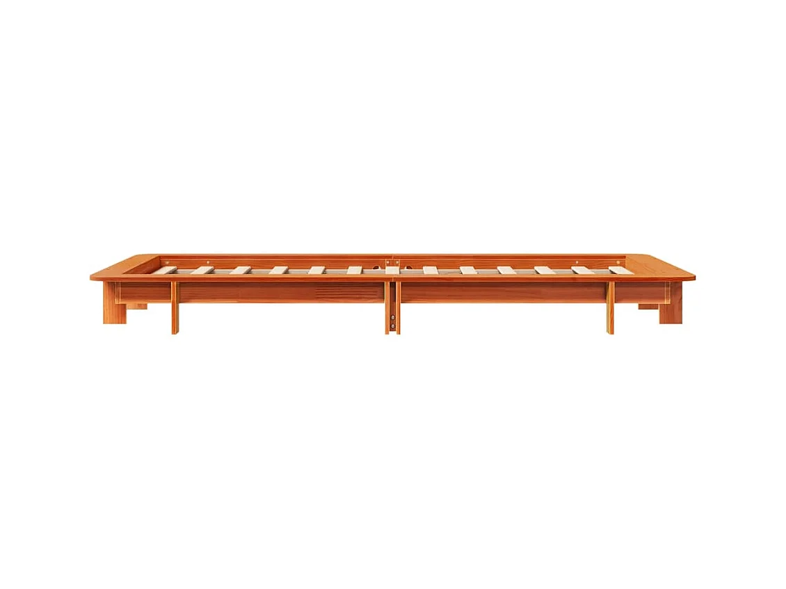 Bedframe zonder matras massief grenenhout wasbruin 90x200 cm