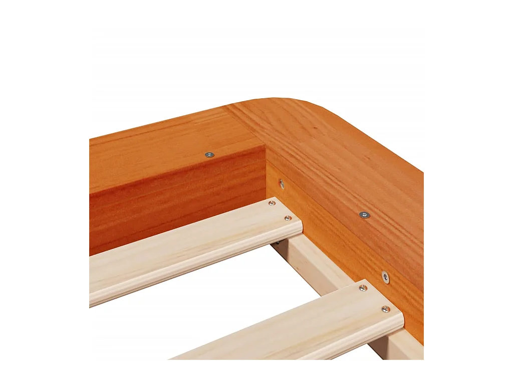 Bedframe zonder matras massief grenenhout wasbruin 90x200 cm