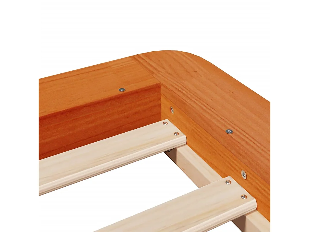 Estructura de cama sin colchón madera de pino marrón 90x200 cm