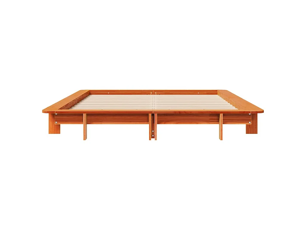 Cadre de lit sans matelas cire marron 120x190cm bois pin massif