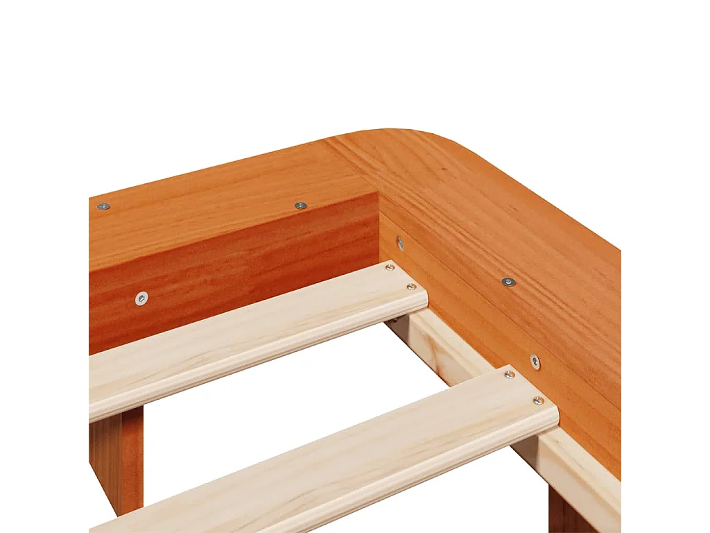 Cadre de lit sans matelas cire marron 120x190cm bois pin massif