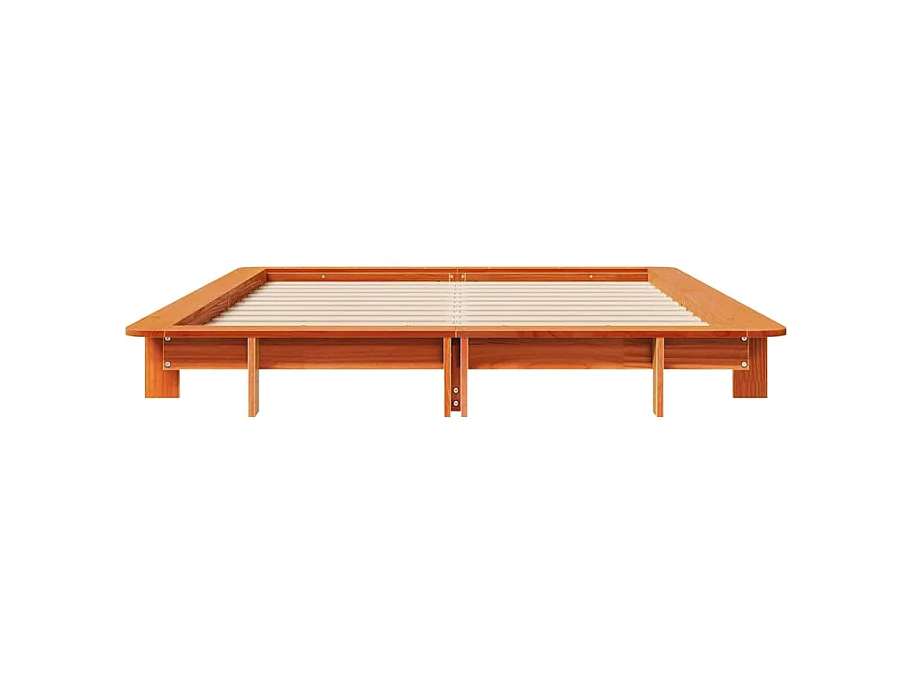 Estructura de cama sin colchón madera maciza marrón 120x190 cm