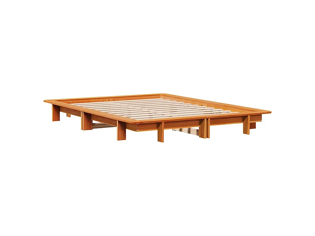Estructura de cama sin colchón madera maciza marrón 120x190 cm
