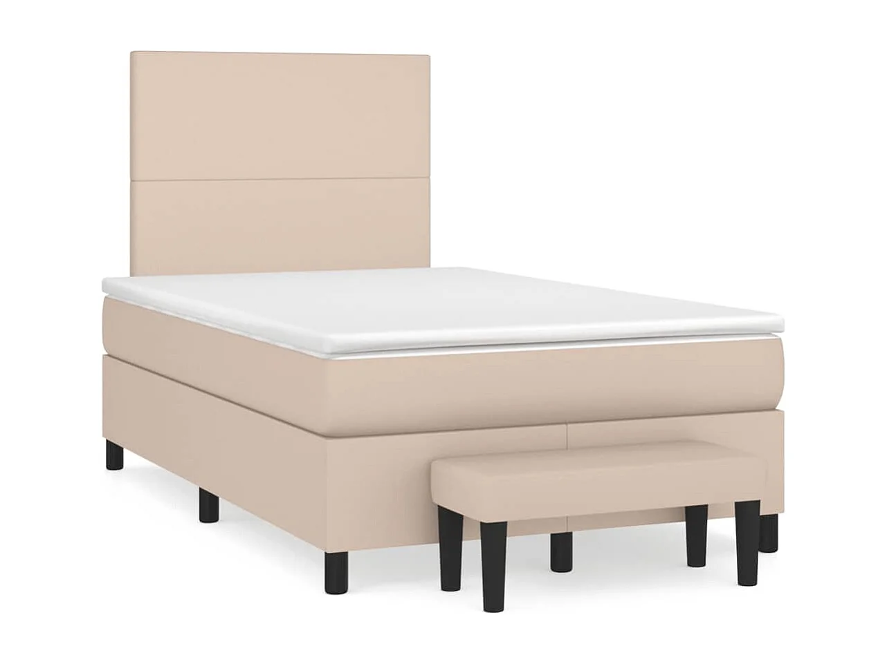 Giroletto a Molle con Materasso Cappuccino 120x190cm Similpelle