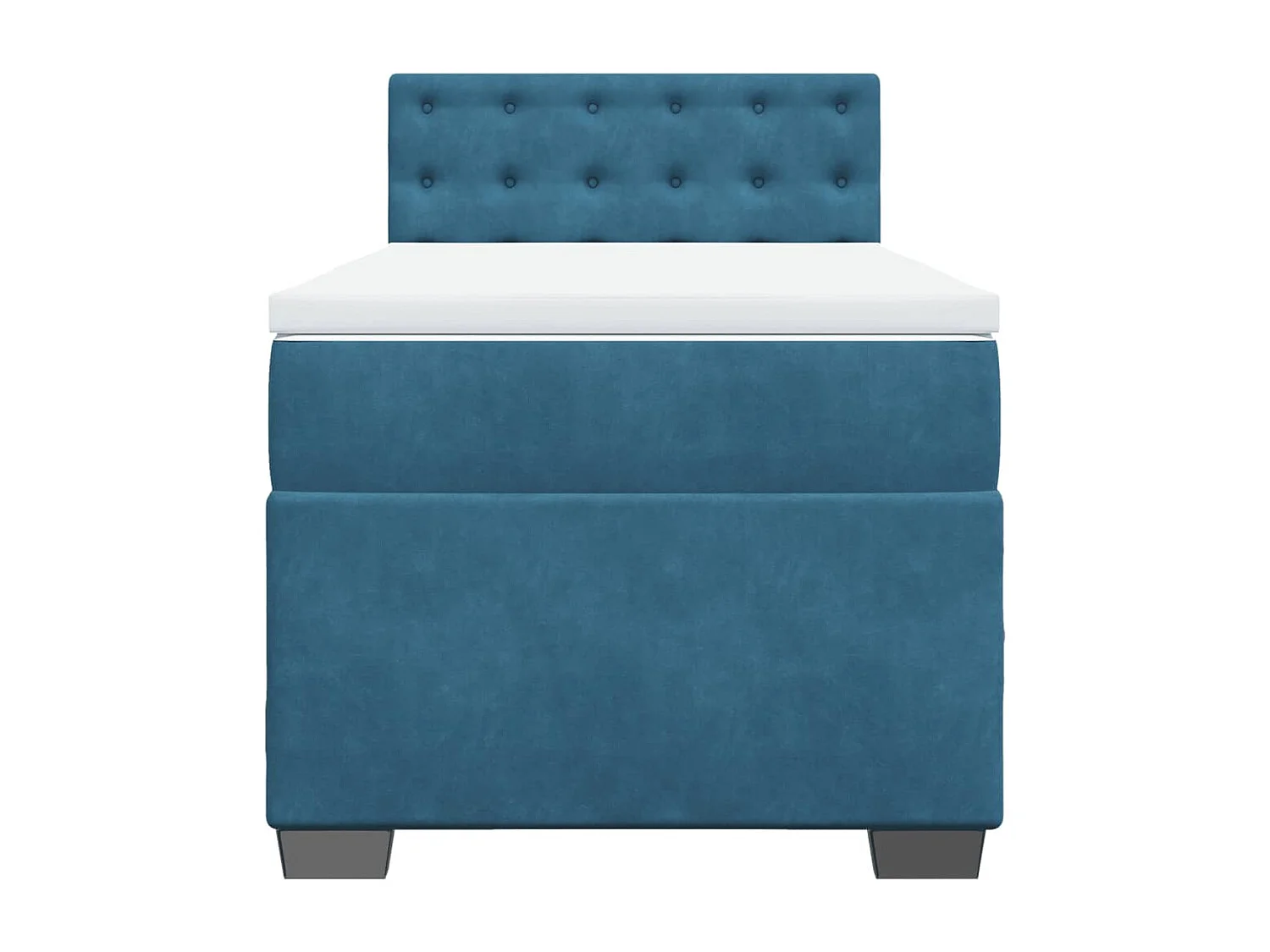 Giroletto a Molle con Materasso Blu Scuro 90x190 cm in Velluto