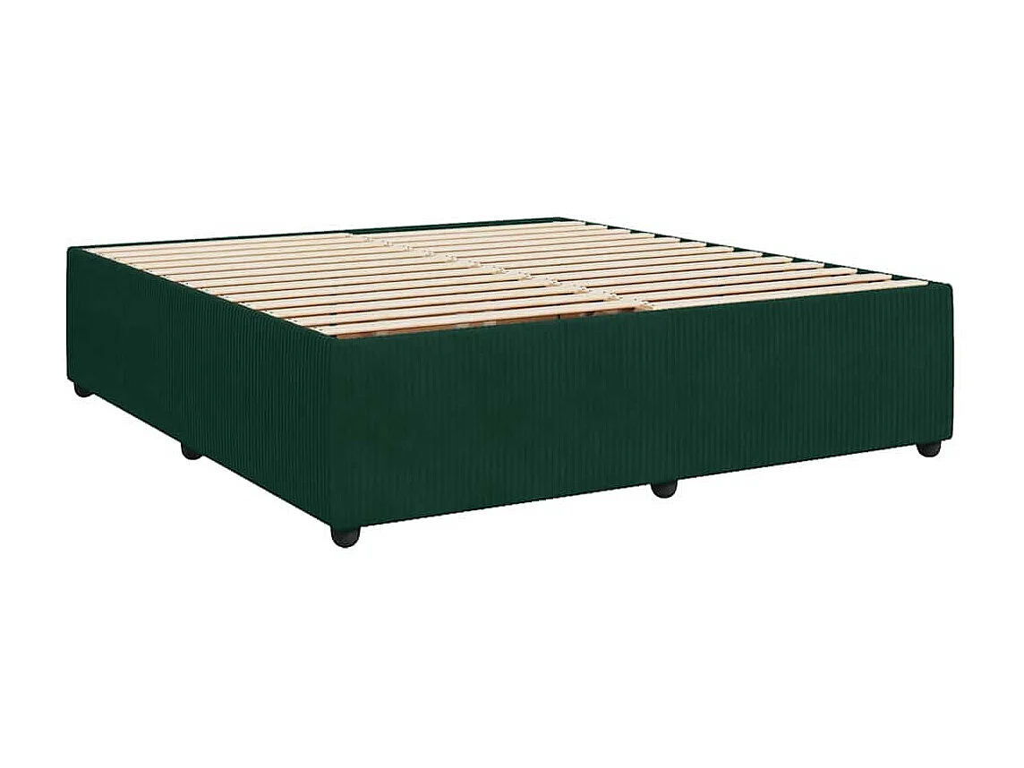 Cama box spring con colchón terciopelo verde oscuro 200x200 cm