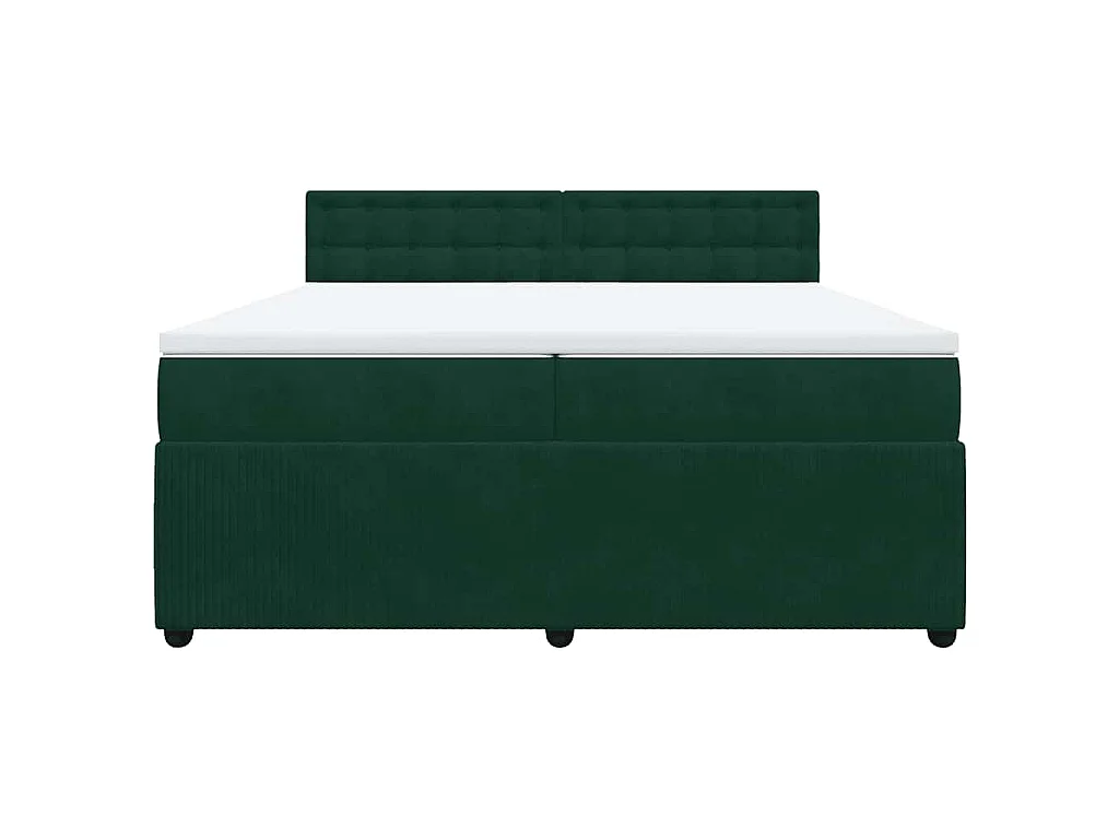 Boxspring met matras fluweel donkergroen 200x200 cm