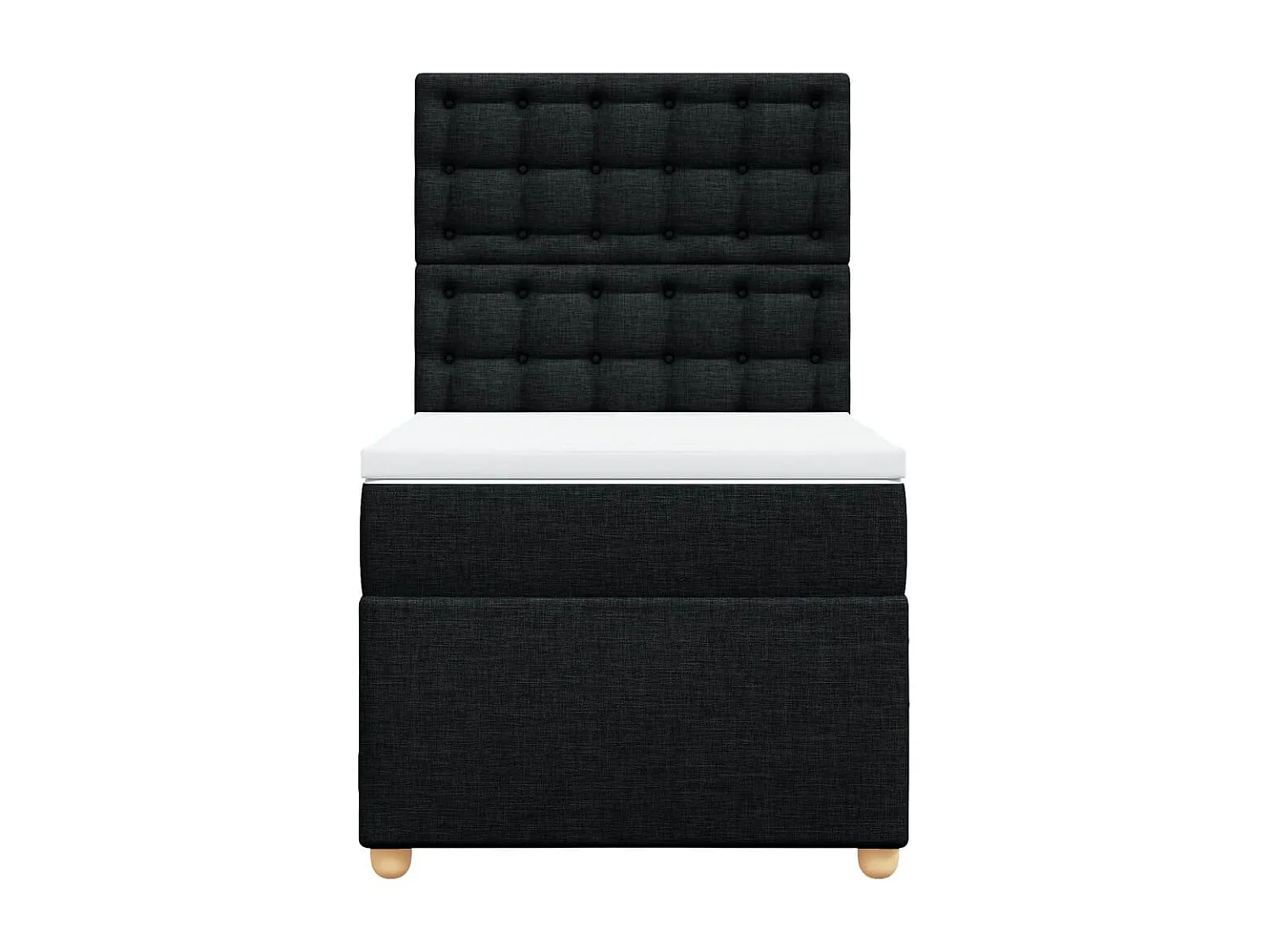 Cama box spring con colchón tela negro 100x200 cm