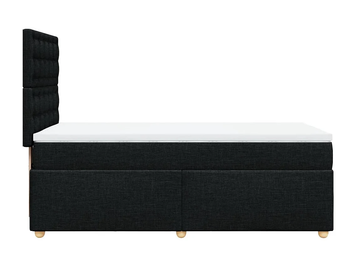 Cama box spring con colchón tela negro 100x200 cm