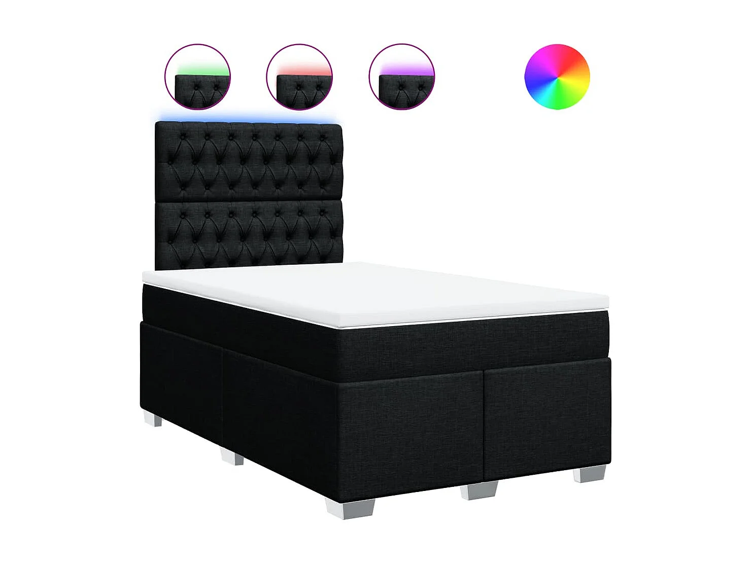 Boxspringbett mit Matratze Schwarz 120x190 cm Stoff