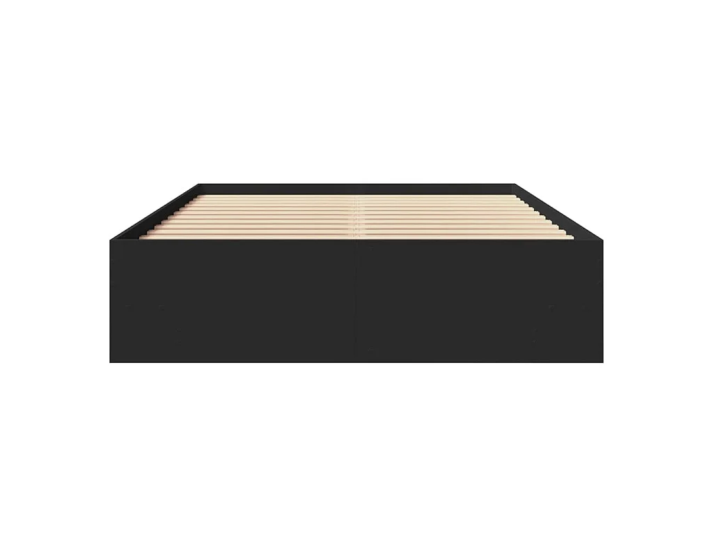 Bedframe bewerkt hout zwart 120x200 cm