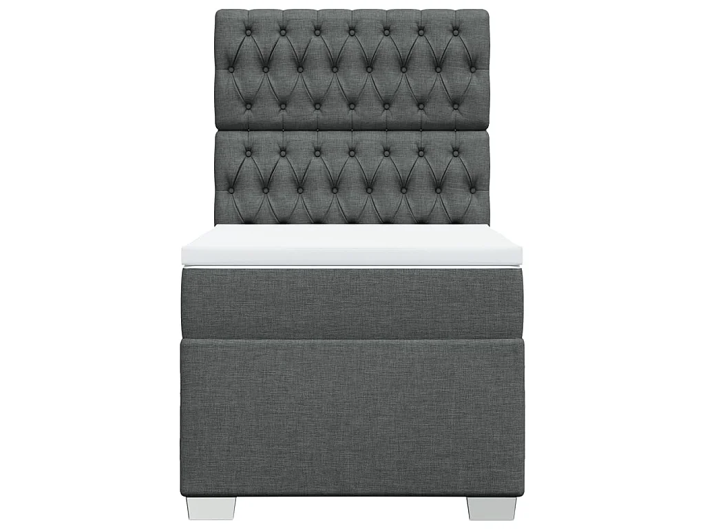 Boxspringbett mit Matratze Dunkelgrau 100x200 cm Stoff