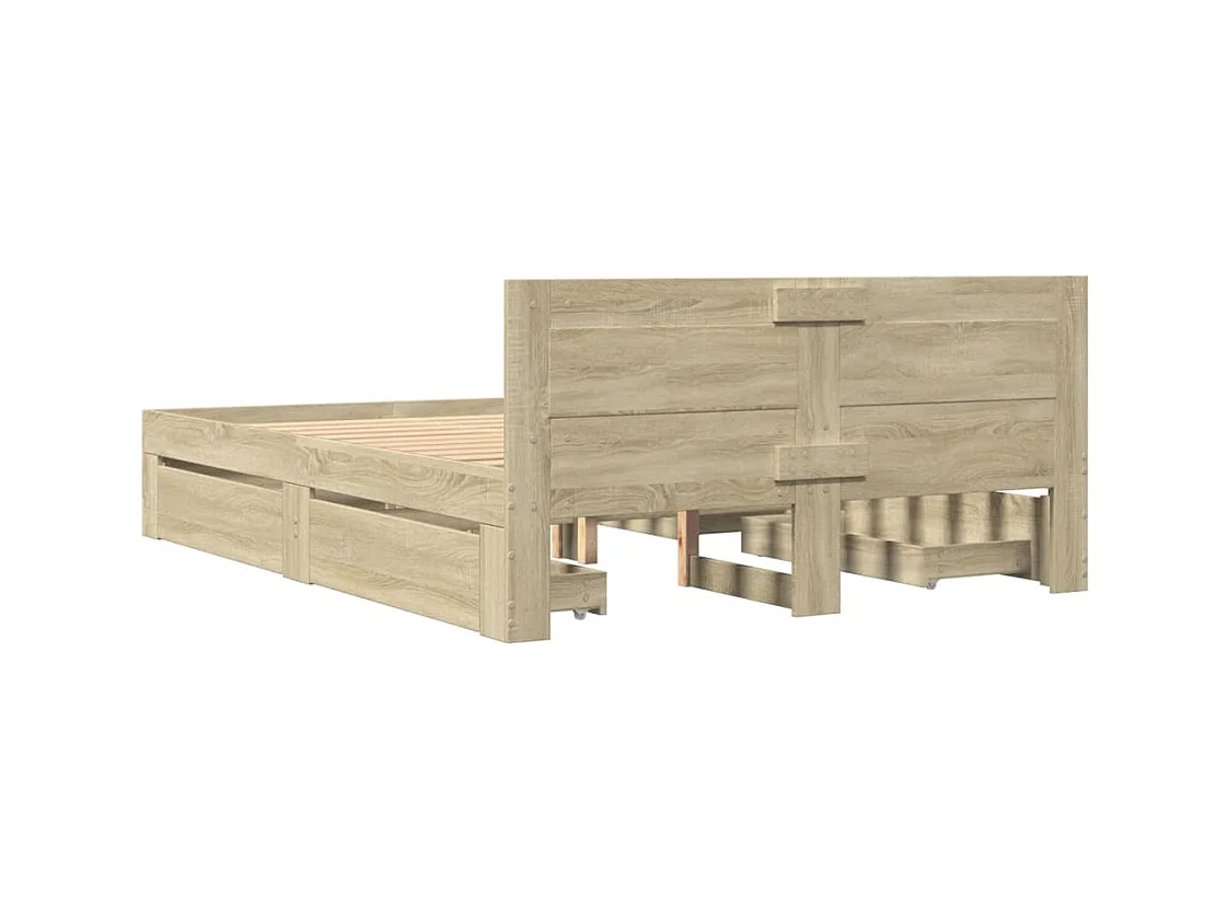 Bettgestell mit Kopfteil Sonoma-Eiche 120x190 cm Holzwerkstoff